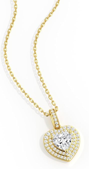 Freja – Elegante goldene Halskette mit funkeldem Herzanhänger