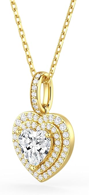 Freja – Elegante goldene Halskette mit funkeldem Herzanhänger