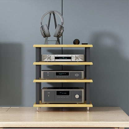 Henrik – Modernes 4-Ebenen HiFi-Regal für Medien und Audiogeräte