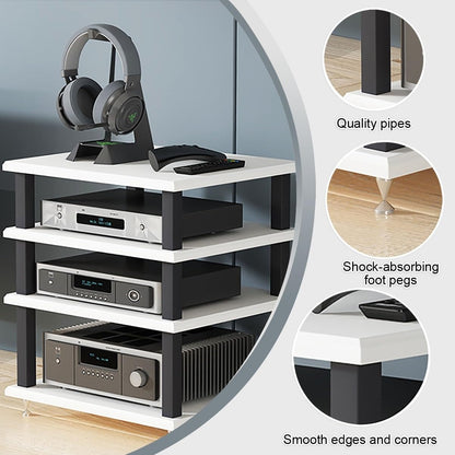Henrik – Modernes 4-Ebenen HiFi-Regal für Medien und Audiogeräte