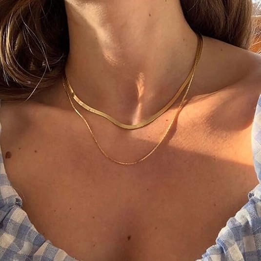 Frejel – Zweireihige Schlangenkette in Gold