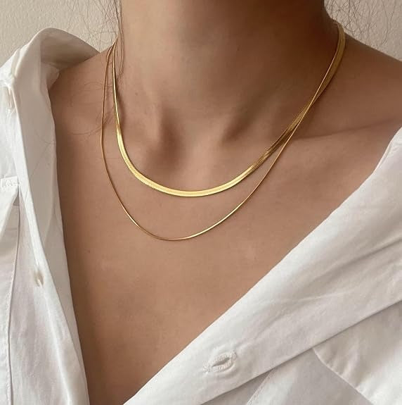 Frejel – Zweireihige Schlangenkette in Gold