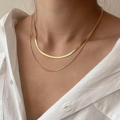 Frejel – Zweireihige Schlangenkette in Gold
