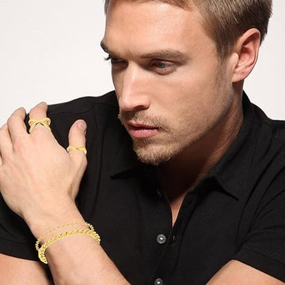 Zaster – Zweireihige Kette mit Kreuzanhänger in Gold