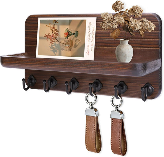 Yarni – Wandgarderobe aus Holz mit Schlüsselbrett und Ablage