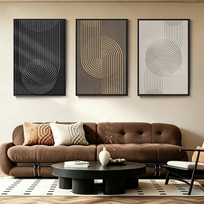 Tuva – Modernes Wandbilder-Set mit abstrakten Bögen (3-teilig)